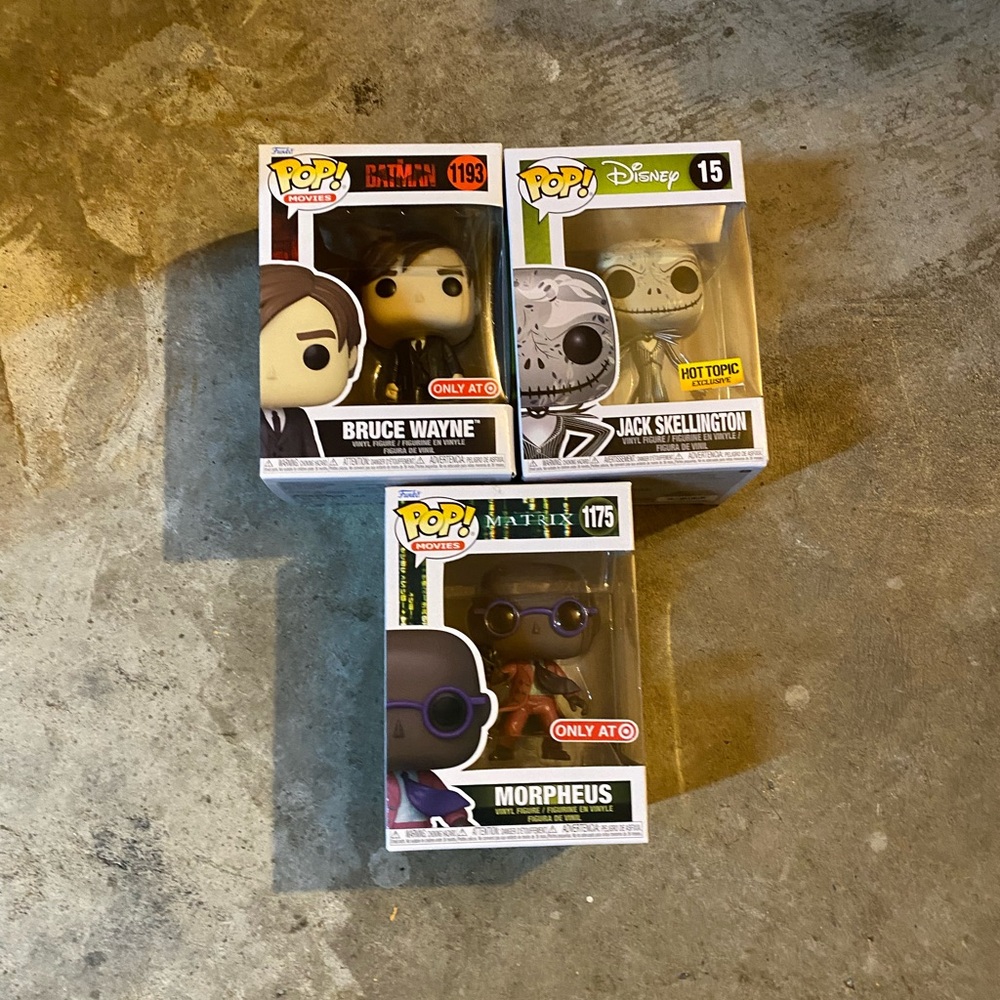 Funko Pop! Exclusives- Bruce Wayne, Morpheus, and Jack Skellington